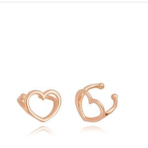 PIERCING FAKE HEART GOLD ROSÉ PLATED NEW with tags